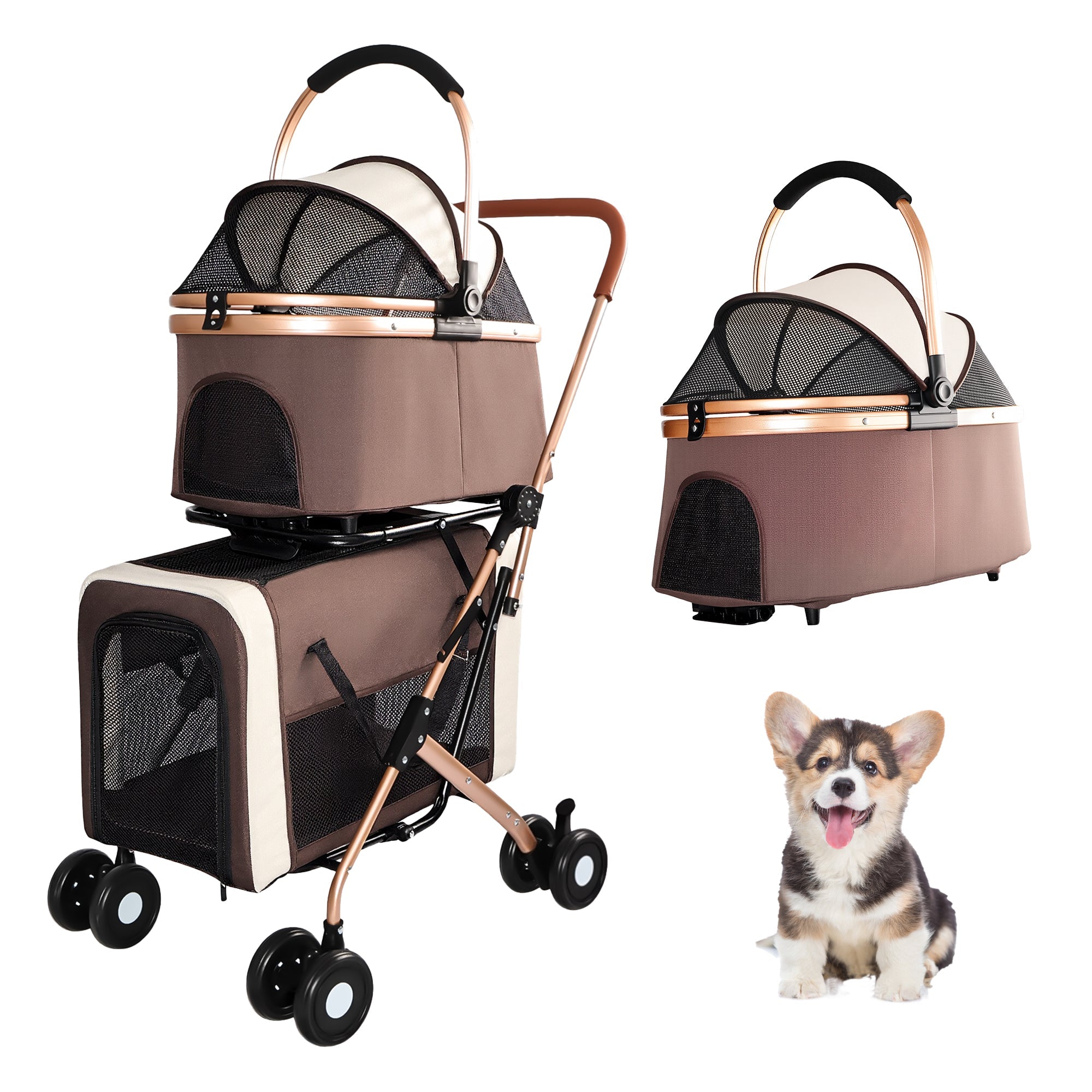 Double Pet Stroller for Dogs and Cats