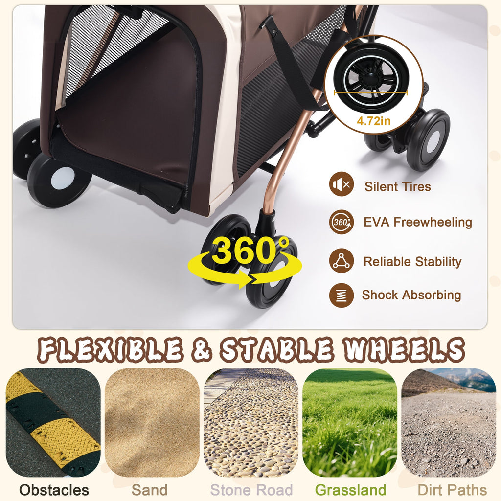 Double Pet Stroller for Dogs and Cats