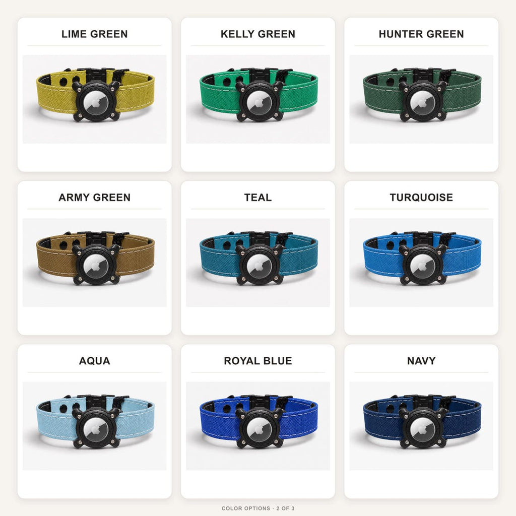 Rugged Waterproof AirTag Dog Collar with Holder