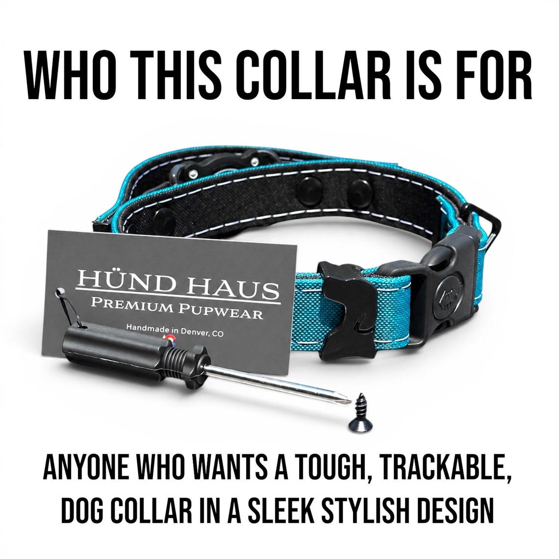 Rugged Waterproof AirTag Dog Collar with Holder